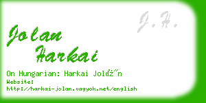 jolan harkai business card